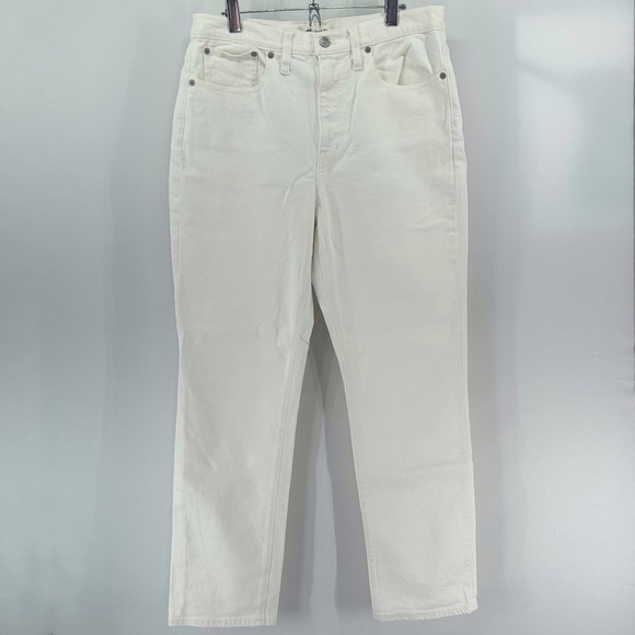 Madewell Denim - Madewell The High-Rise Slim Boyjean in Tile White Size 29